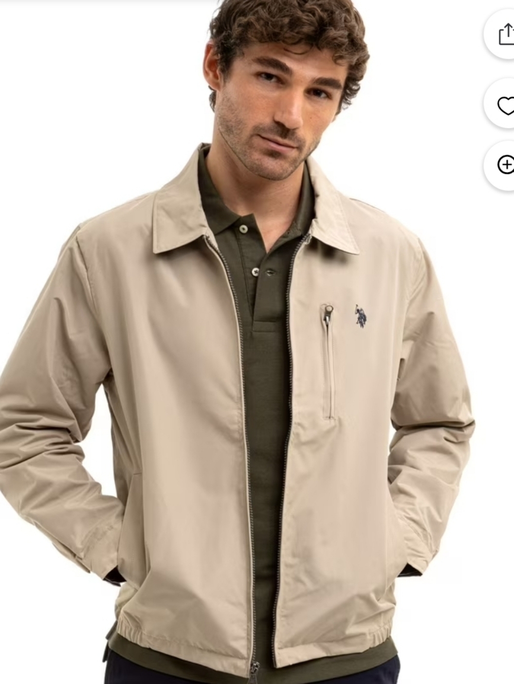 U.S. POLO ASSN. SMALL. JACKET. GOLF OUTDOORS. HIKING TAN